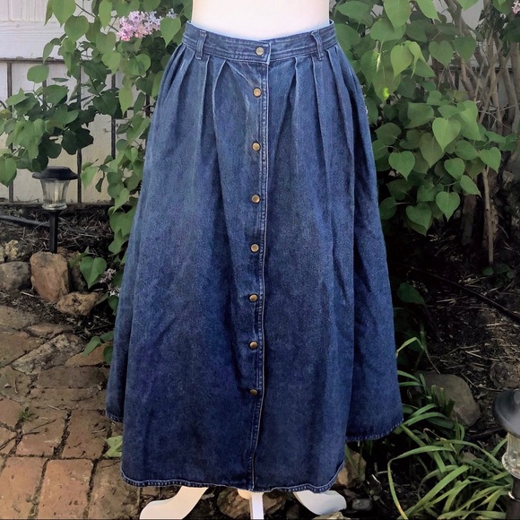 western denim skirts long